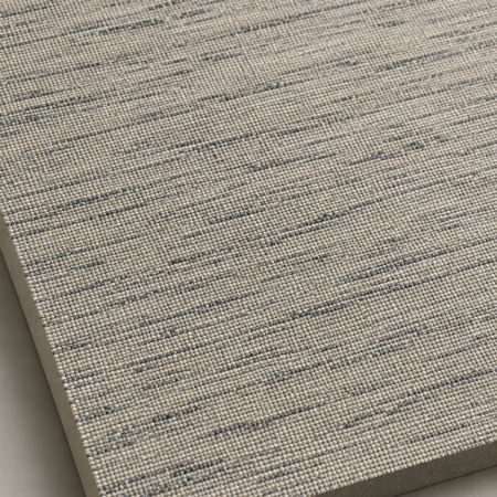 Detaliu al suprafetei tesute si al muchiei panoului PVC Premium Fabric Beige